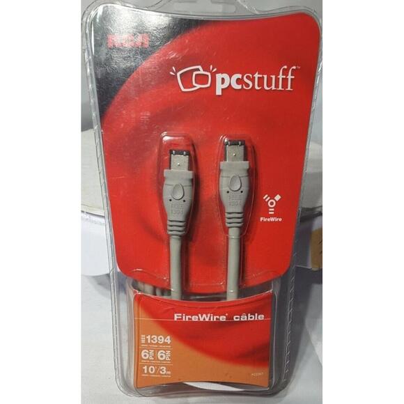RCA PC Stuff Fire Wire Cable IEEE 1394 6-Pin to 4-Pin Gold Plated 10 Ft Cord- - Picture 1 of 4